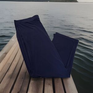 Susan Graver Knit Pull-On Pants Navy Sz XL Elastic Waist Casual Long Pants